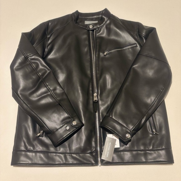 Michael Kors Faux Leather Moto Jacket - Picture 9 of 14